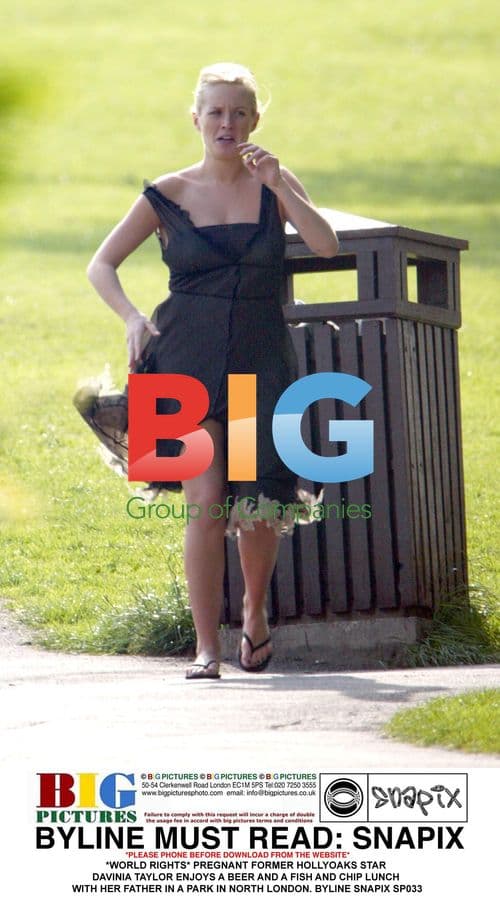 Davinia Taylor Enjoys Lunch With Father in London