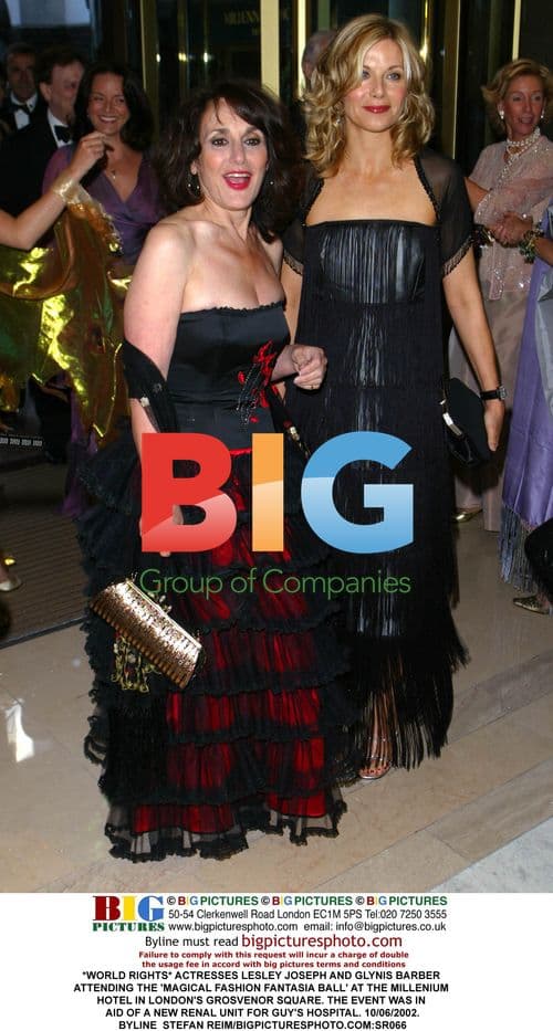 Actresses Lesley Joseph and Glynis Barber at Magical Fashion Fantasia Ball