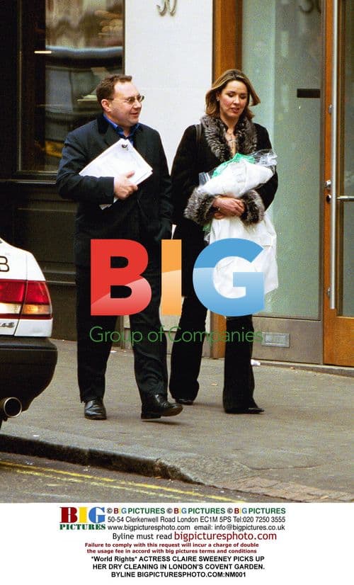 Claire Sweeney Picks Up Dry Cleaning in Covent Garden