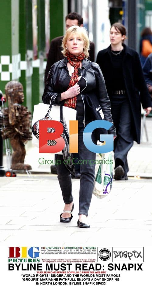 Marianne Faithfull Shopping in North London