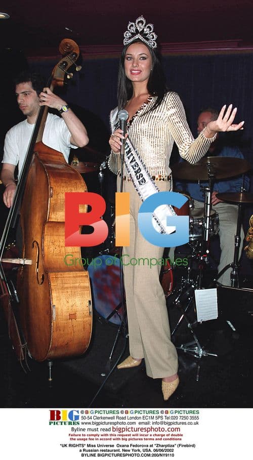 Miss Universe Oxana Fedorova at Russian restaurant