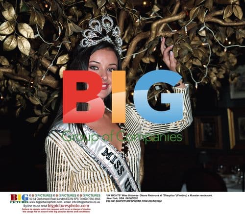 Miss Universe Oxana Fedorova at Russian restaurant