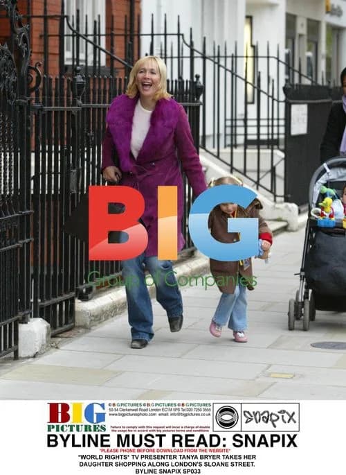 TV Presenter Tanya Bryer with Daughter on Sloane Street