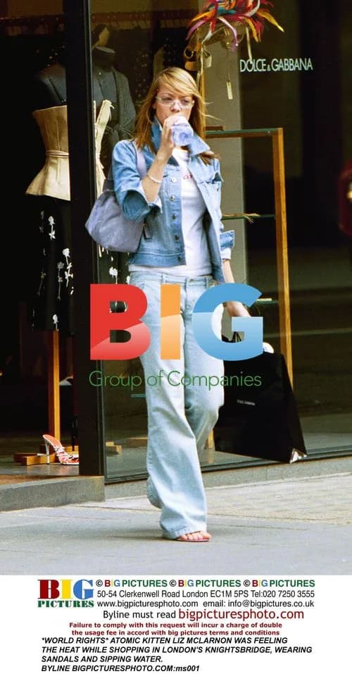 Liz McClarnon of Atomic Kitten shopping in London