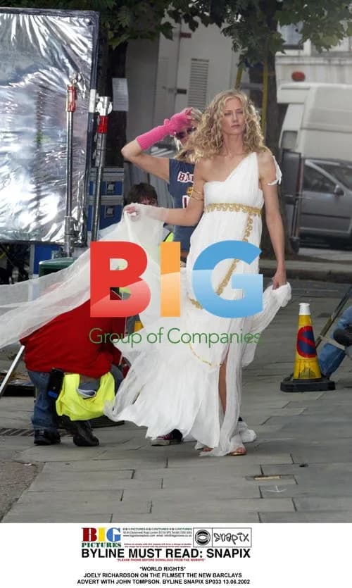 Joely Richardson on Barclays Advert Filmset