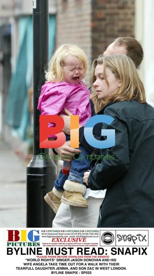 Jason Donovan and Family Out for Walk