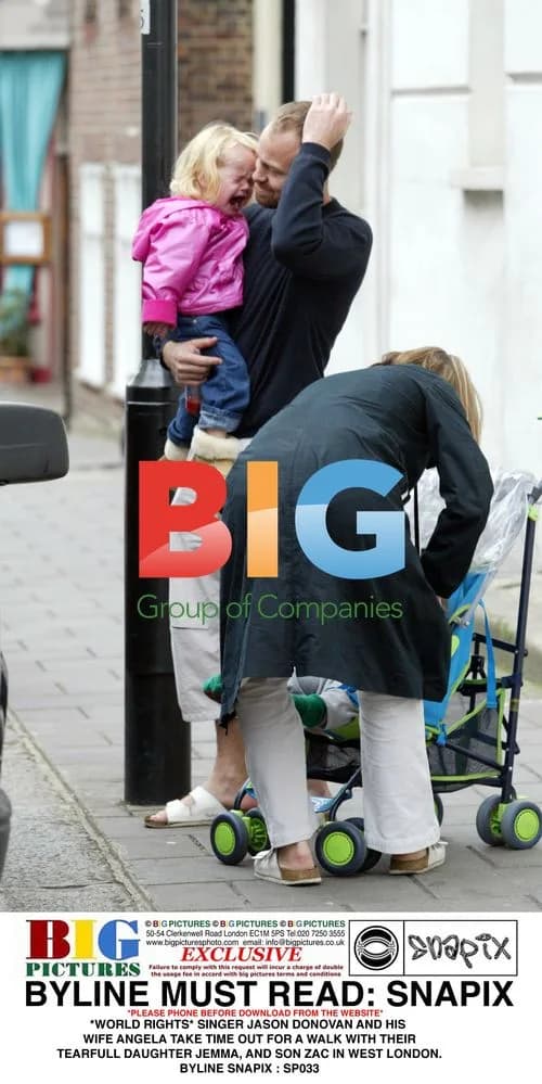 Jason Donovan and Family Out for Walk in London