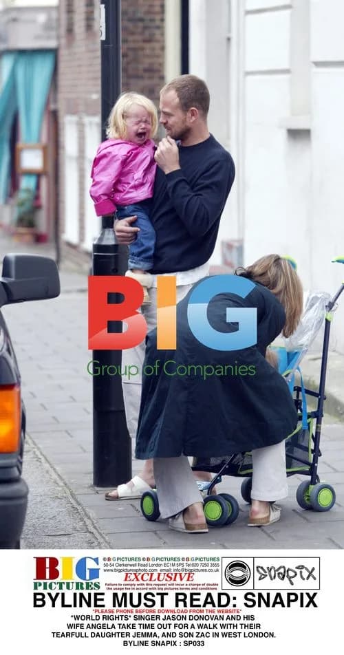 Jason Donovan and Family Take Walk in London