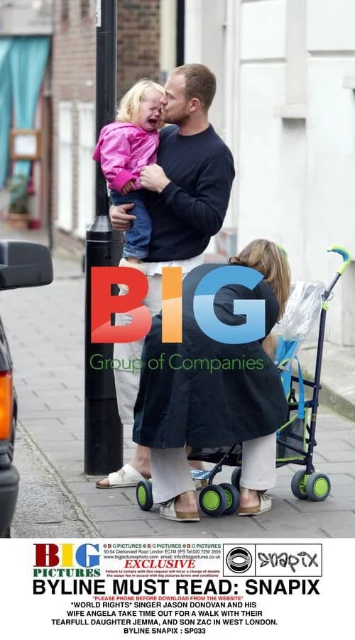 Jason Donovan and Family Out for Walk