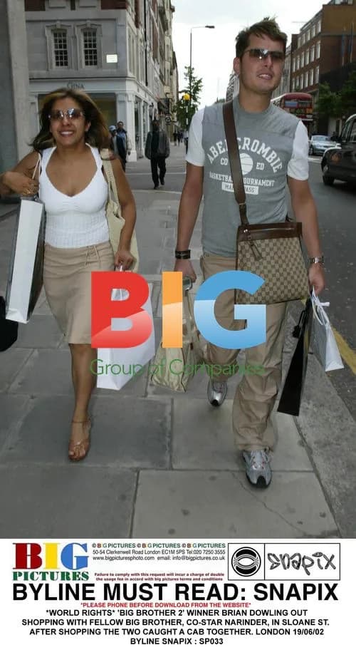 Big Brother winners Brian Dowling and Narinder shopping