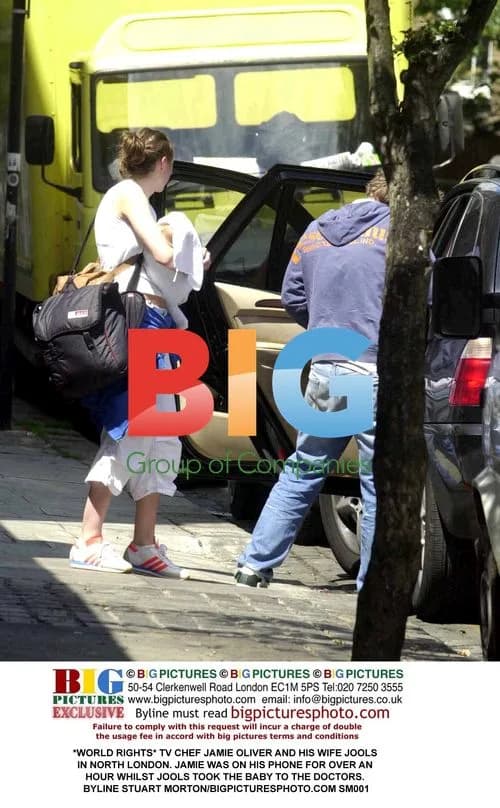 Jamie Oliver and Wife Jools in North London