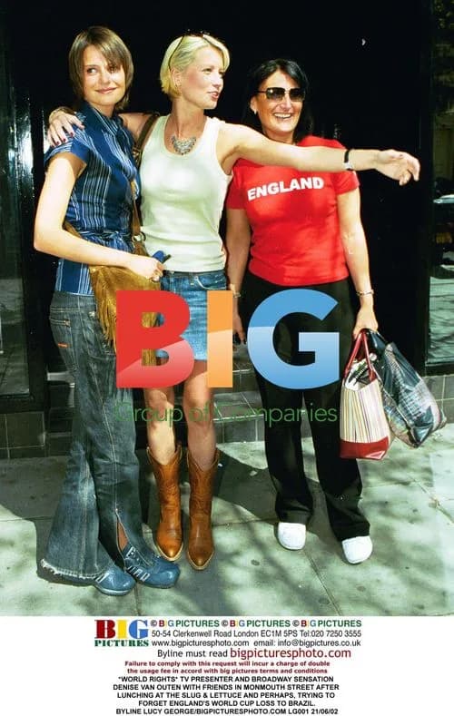 TV Presenter Denise Van Outen with Friends in London