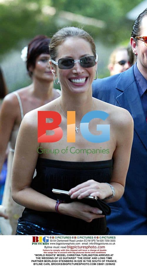 Model Christina Turlington at U2 guitarist's wedding