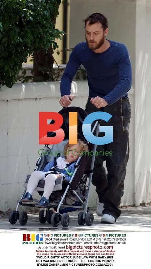 Jude Law strolling with baby Iris in Primrose Hill