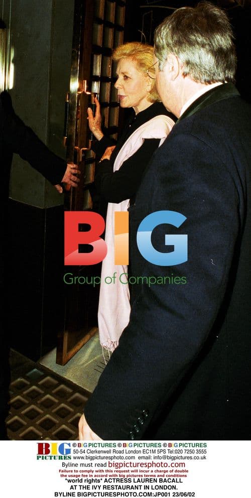 Lauren Bacall at the Ivy Restaurant in London