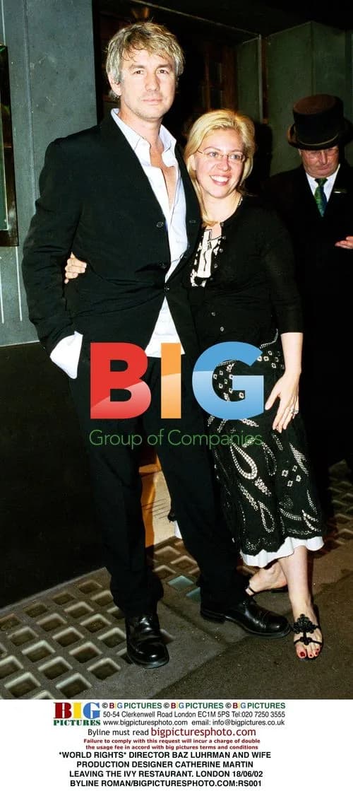 Director Baz Luhrmann and wife Catherine Martin leaving restaurant