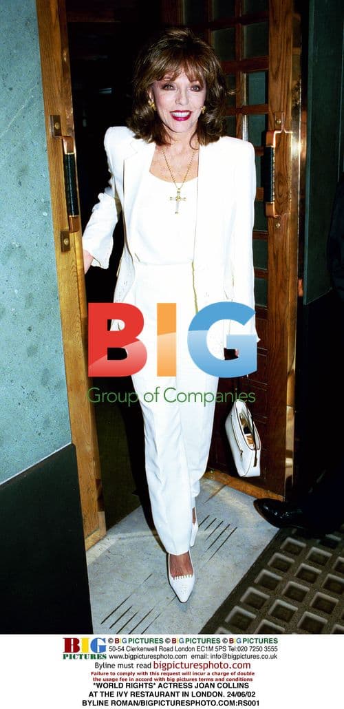 Actress Joan Collins at The Ivy in London