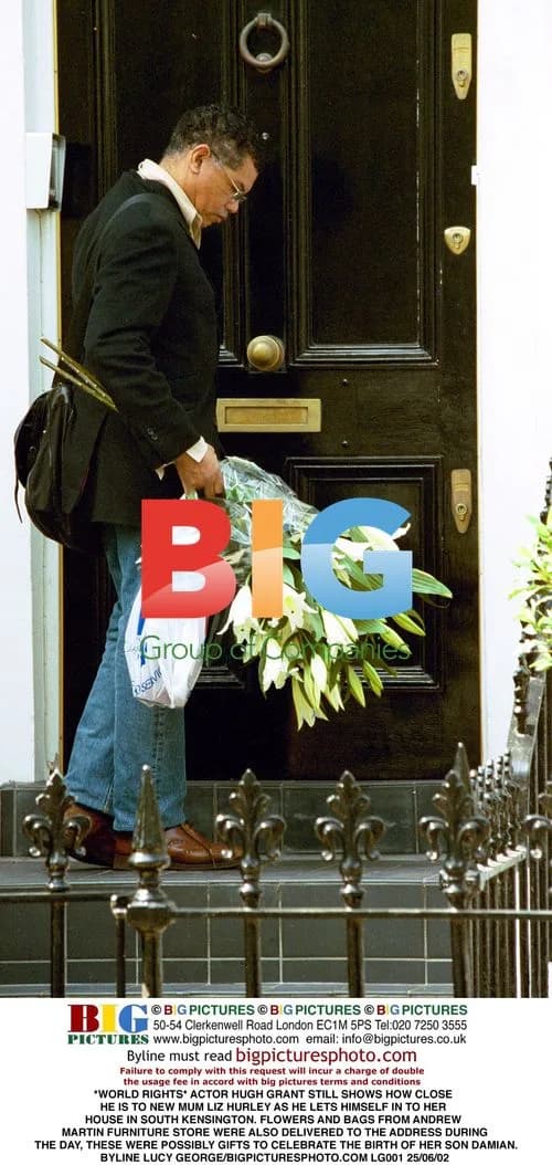 Hugh Grant Visits Liz Hurley's Home