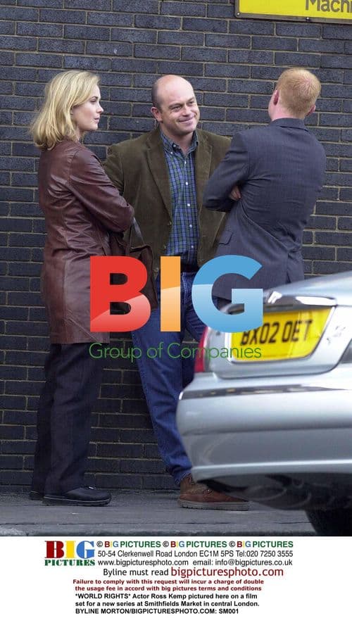 Actor Ross Kemp on film set at Smithfields Market