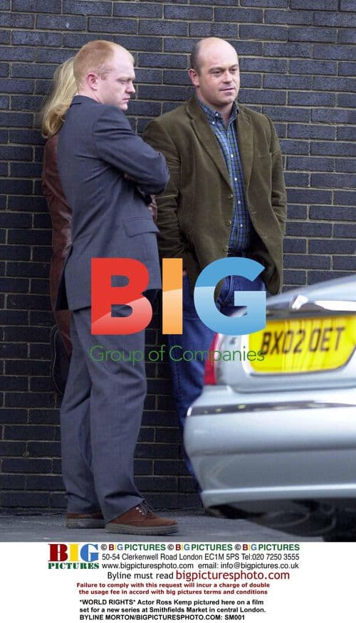 Ross Kemp on film set at Smithfields Market