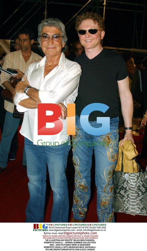 Roberto Cavalli and Mick Hucknall at Milan Fashion