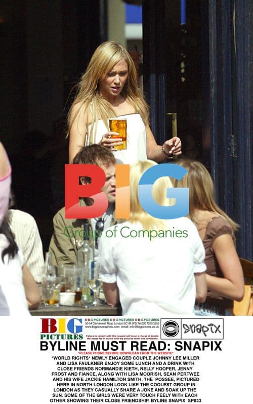 Group of Celebrities Enjoy Lunch in North London