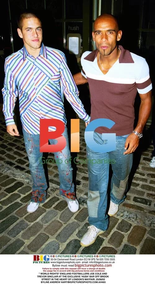 Footballers Joe Cole and Trevor Sinclair at Mayfair bar
