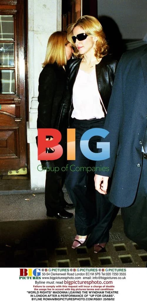 Madonna leaving Wyndham Theatre in London