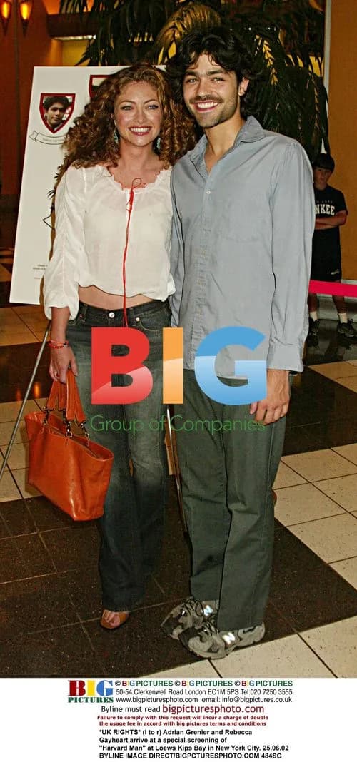 Adrian Grenier and Rebecca Gayheart at "Harvard Man" screening