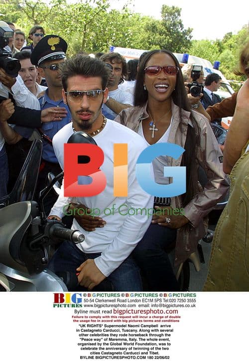 Naomi Campbell arrives in Tuscany