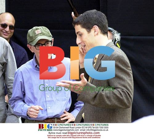 Jason Biggs and Woody Allen on set of 'Anything Else'