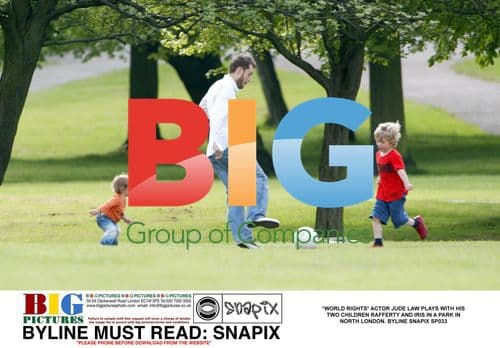 Jude Law with kids in North London park