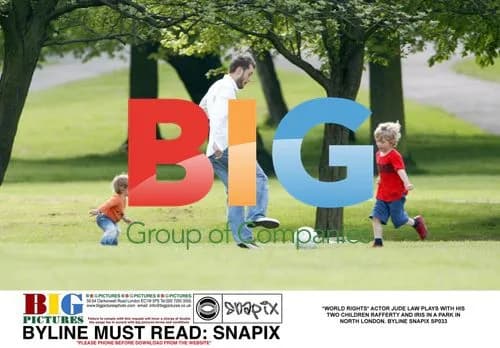 Jude Law with kids in North London park