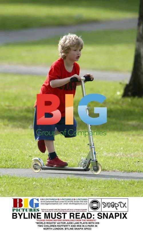 Jude Law with kids in London park