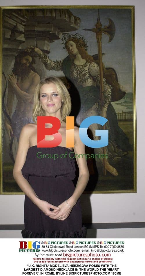 Eva Herzigova Poses with World's Largest Diamond Necklace