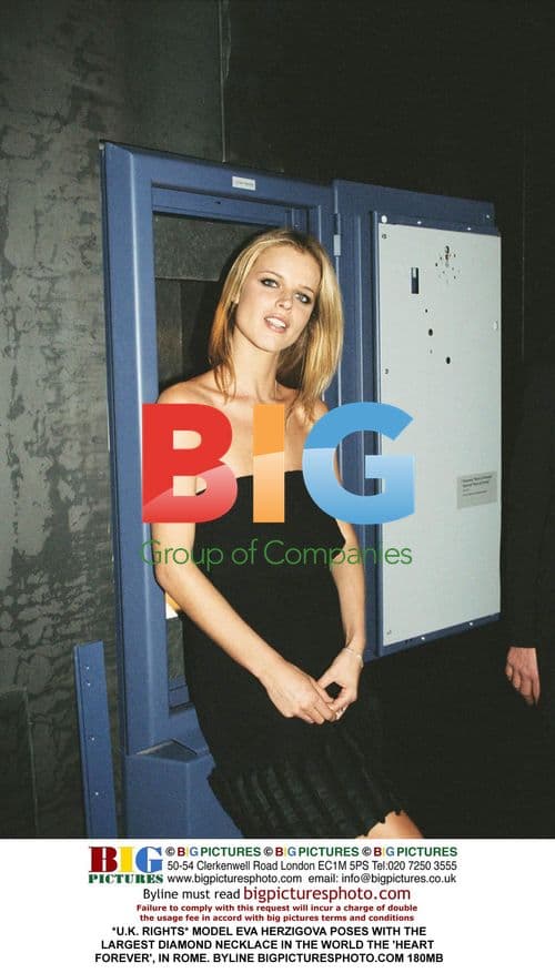 Eva Herzigova Poses with Largest Diamond Necklace