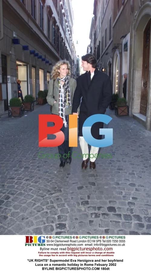 Eva Herzigova and boyfriend Luca in Rome