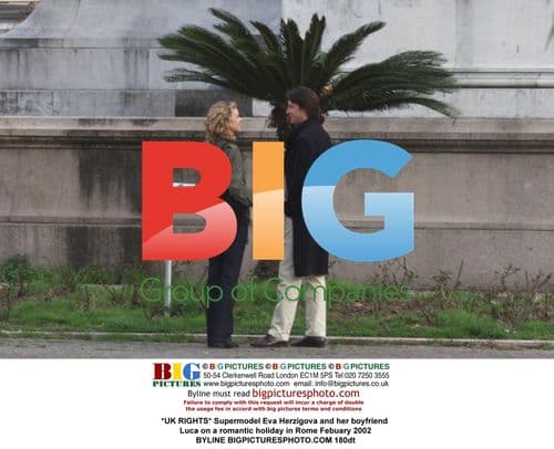 Supermodel Eva Herzigova and her boyfriend in Rome