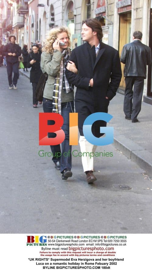 Eva Herzigova and boyfriend Luca on holiday in Rome