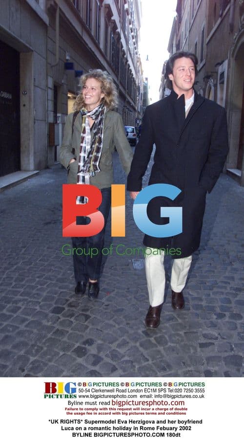 Eva Herzigova and boyfriend on holiday in Rome