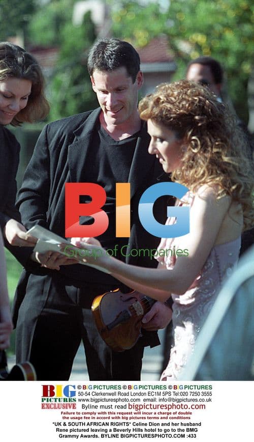 Celine Dion and Rene leave Beverly Hills hotel for Grammys