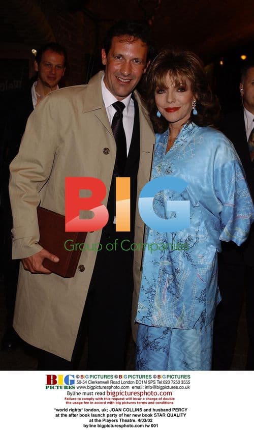 Joan Collins and husband Percy at book launch party