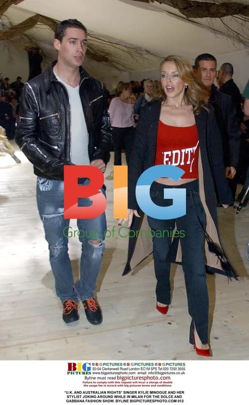 Kylie Minogue and Stylist Joking in Milan