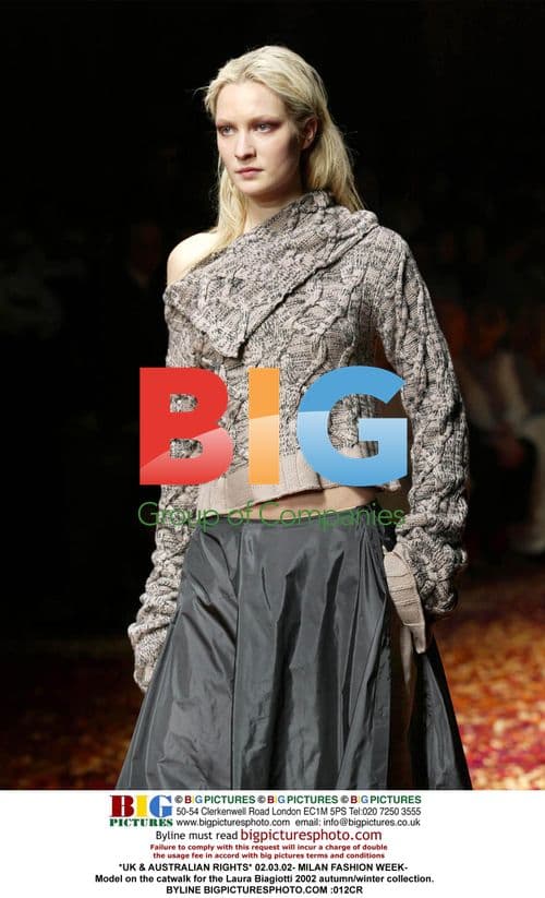 Model Walks Biagiotti Runway at Milan Fashion Week