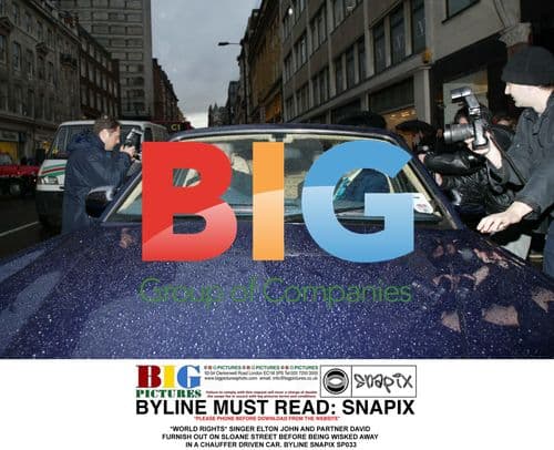 Elton John and David Furnish Depart in Chauffeur Car