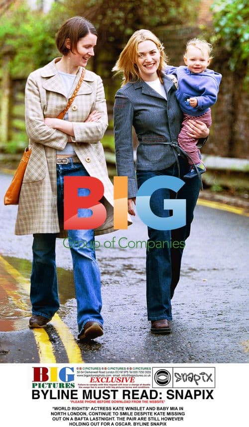 Kate Winslet and baby Mia in North London