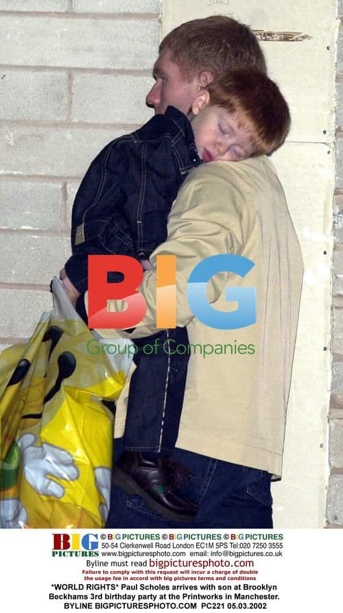Paul Scholes arrives at Brooklyn Beckham’s 3rd birthday