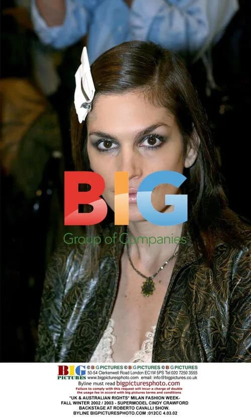 Supermodel Cindy Crawford Backstage at Roberto Cavalli