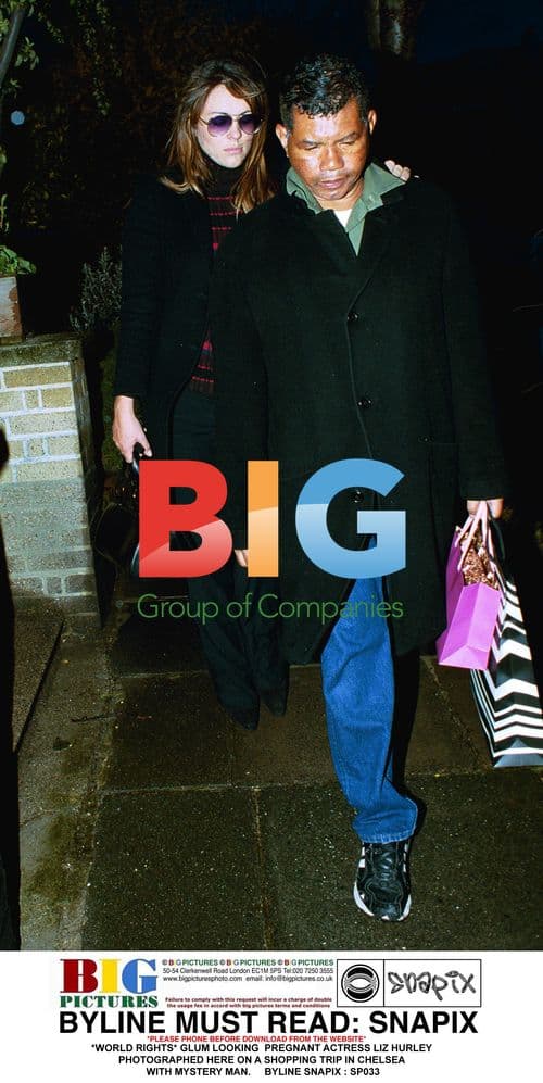 Pregnant Liz Hurley Spotted Shopping in Chelsea