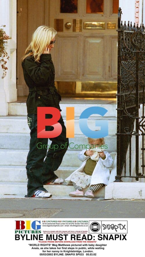 Meg Matthews with daughter Anais's first steps in London